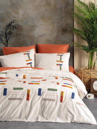 L'essentiel linge de maison Katy - Cinnamon Juego de funda de edredón doble